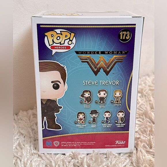 Funko Pop! Heroes #173 Steve Trevor Wonder Woman w/ Protective Case - Picture 3 of 7
